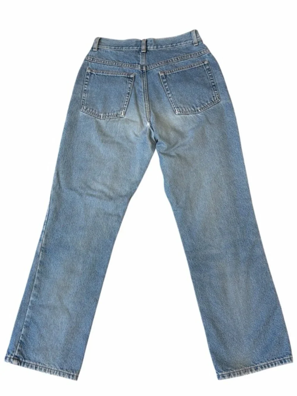 Vintage LL Bean Jeans Womens 6 Regular Red Flannel Lined Plaid‎ Distressed Denim
